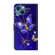 iPhone 13 / 14 Crystal 3D Shockproof Protective Leather Phone Case - Diamond Butterfly