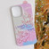 iPhone 14 Painted Pattern PC Phone Case - Pink Line Bunny