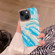 iPhone 14 Colorful Shell Texture Marble PC + TPU Phone Case - Blue White