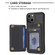 iPhone 14 / 13 BF26 Wave Pattern Card Bag Holder Phone Case - Black