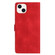 iPhone 14 Flower Embossing Pattern Leather Phone Case - Red