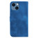 iPhone 14 7-shaped Embossed Leather Phone Case - Blue