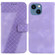 iPhone 14 7-shaped Embossed Leather Phone Case - Purple