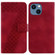 iPhone 14 7-shaped Embossed Leather Phone Case - Red