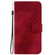 iPhone 14 7-shaped Embossed Leather Phone Case - Red
