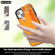 iPhone 14 Non-slip Full Coverage Ring PU Phone Case with Wristband - Orange