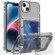 iPhone 14 Crystal Clear Flip Card Slot Phone Case - Transparent Black