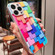 iPhone 14 Colorful Toy Bricks Pattern Shockproof Glass Phone Case - Silver