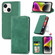 iPhone 14 Retro Skin Feel Magnetic Flip Leather Phone Case - Green