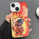 iPhone 14 Engraved Colorful Astronaut Phone Case - Small Orange