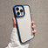 iPhone 14 Macaron High Transparent PC Phone Case - Navy Blue