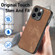 iPhone 14 Vintage Leather PC Back Cover Phone Case - Brown