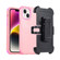 iPhone 14 3 in 1 PC + TPU Sliding Sleeve Phone Case - Pink+Rose Red