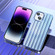 iPhone 14 Electroplated Streamer Brushed TPU Phone Case with Lens Film - Blue