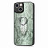 iPhone 14 Snakeskin Leather Back Cover Ring Phone Case - Green