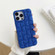 iPhone 14 3D Cube Weave Texture Skin Feel Phone Case - Dark Blue