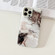 iPhone 14 2 in 1 Detachable Marble Pattern Phone Case - Black White