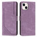 iPhone 14 / 13 Skin Feel Stripe Pattern Leather Phone Case with Lanyard - Purple