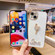 iPhone 14 Electroplated Rhinestone Flamingo Phone Case - White