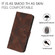 iPhone 14 Line Pattern Skin Feel Leather Phone Case - Coffee