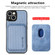 iPhone 14 Carbon Fiber Leather Card Magsafe Magnetic Phone Case - Blue