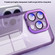 iPhone 14 Invisible Lens Bracket Matte Transparent Phone Case - Purple