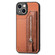 iPhone 14 Carbon Fiber Horizontal Flip Zipper Wallet Phone Case - Brown