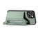 iPhone 14 Carbon Fiber Horizontal Flip Zipper Wallet Phone Case - Green