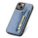 iPhone 14 Carbon Fiber Horizontal Flip Zipper Wallet Phone Case - Blue
