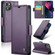 iPhone 14 CaseMe 023 Butterfly Buckle Litchi Texture RFID Anti-theft Leather Phone Case - Pearly Purple