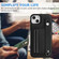 iPhone 14 Shockproof Leather Phone Case with Wrist Strap - Black