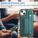 iPhone 14 Shockproof Leather Phone Case with Wrist Strap - Green