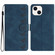 iPhone 14 Seven Butterflies Embossed Leather Phone Case - Blue