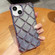 iPhone 14 / 13 3D Diamond Lattice Laser Engraving Glitter Paper Phone Case - Gradient Purple