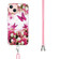 iPhone 14 2.0mm Airbag Shockproof TPU Phone Case with Lanyard  - Dancing Butterflies