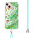 iPhone 14 2.0mm Airbag Shockproof TPU Phone Case with Lanyard  - Gold Heart