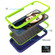 iPhone 14 Wave Pattern 3 in 1 Silicone + PC Shockproof Phone Case  - Navy+Olivine