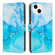 iPhone 14 Painted Marble Pattern Leather Phone Case  - Blue Green