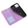 iPhone 14 Skin Feel Embossed Sunflower Horizontal Leather Case  - Purple