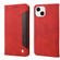 iPhone 14 Skin Feel Splicing Leather Phone Case  - Red