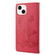 iPhone 14 Butterfly Embossed Horizontal Flip Leather Phone Case  - Red