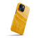 iPhone 14 Fierre Shann Retro Oil Wax Texture PU Leather Case with Card Slots  - Yellow