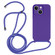 iPhone 14 Crossbody Lanyard Liquid Silicone Case - Purple