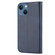 iPhone 14 Cubic Grid Calf Texture Magnetic Closure Leather Phone Case - Blue