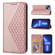 iPhone 14 Cubic Grid Calf Texture Magnetic Closure Leather Phone Case - Rose Gold