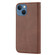 iPhone 14 Cubic Grid Calf Texture Magnetic Closure Leather Phone Case - Brown
