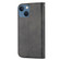 iPhone 14 Cubic Grid Calf Texture Magnetic Closure Leather Phone Case - Black