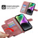 iPhone 14 Skin-feel Flowers Embossed Wallet Leather Phone Case - Pink