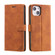 iPhone 14 Skin Feel Anti-theft Brush Horizontal Flip Leather Phone Case - Brown