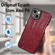 iPhone 14 Crocodile Grain Leather Back Cover Phone Case - Red